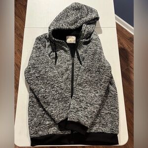 Jackson Hole Men’s Outerwear Black White and Gray Zip-Up Hoodie, Size XL